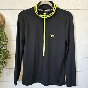 Victoria’s Secret Pink Ultimate Athletic Pullover Sweater Size M Black Yellow